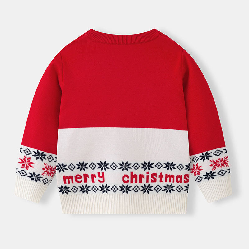 Baby Christmas Sweater With Santa Reindeer Style