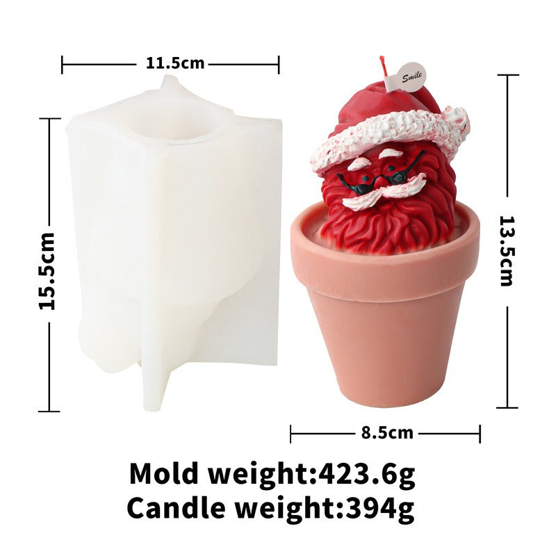 Santa Candle Mold for Detailed Christmas Candle Crafts