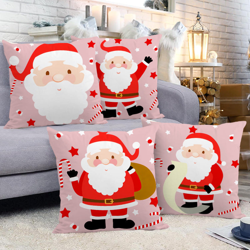 Santa Claus Pillow Cover for Cheerful Holiday Decor