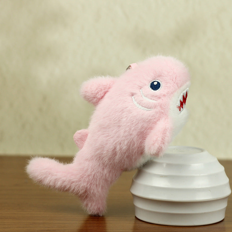 Cartoon Shark Plush Keychain for Playful Bag Charm