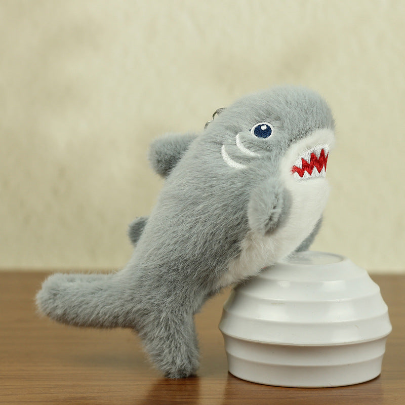 Cartoon Shark Plush Keychain for Playful Bag Charm
