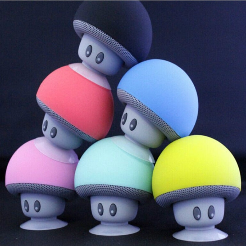 Cute Mushroom Bluetooth Speaker with Suction Cup Base