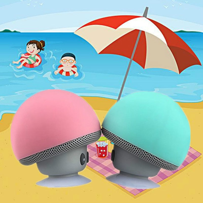 Cute Mushroom Bluetooth Speaker with Suction Cup Base
