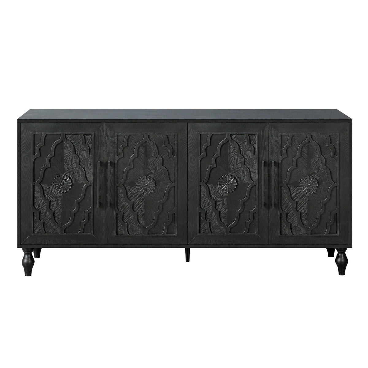 Carved Floral Door Sideboard Cabinet for Living Room