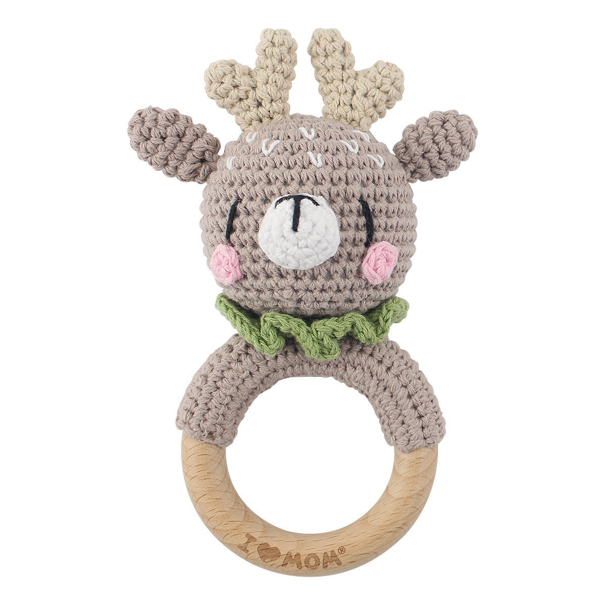 Personalized Wooden Baby Rattle for Newborn Gifting