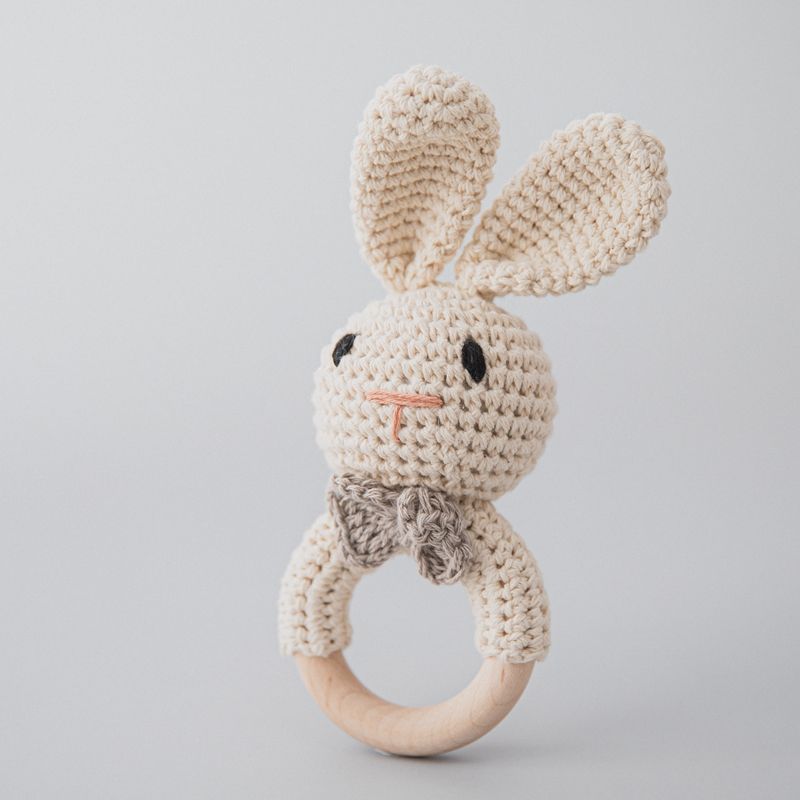 Personalized Wooden Baby Rattle for Newborn Gifting