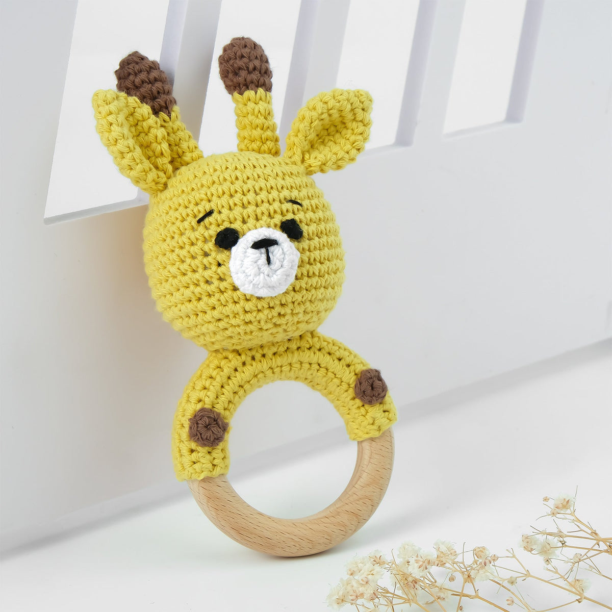 Personalized Wooden Baby Rattle for Newborn Gifting