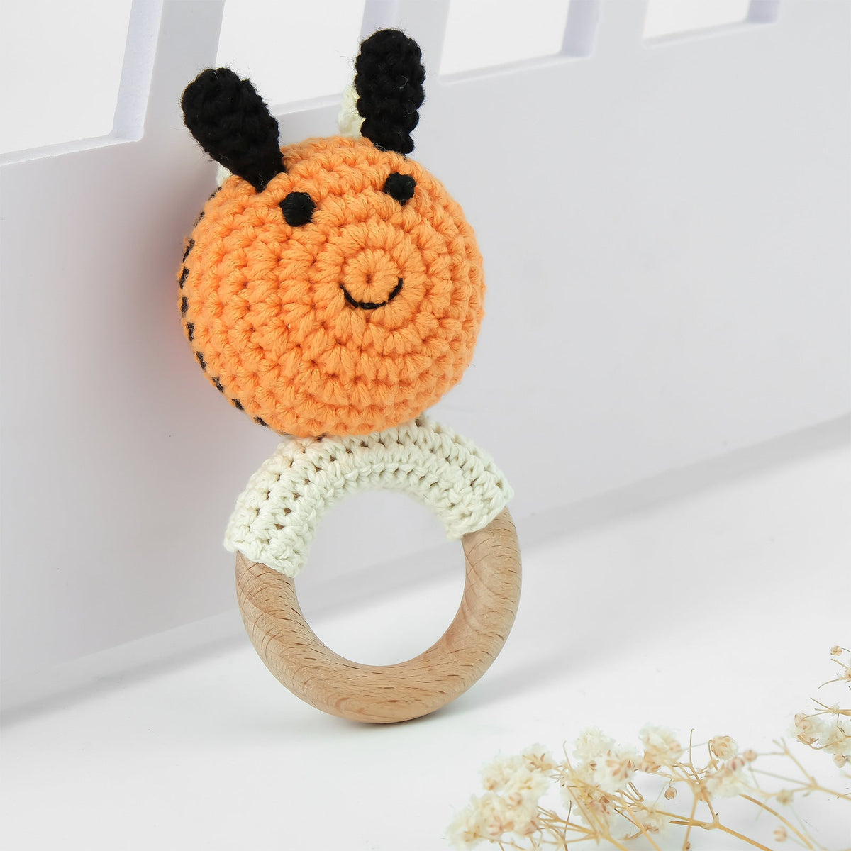 Personalized Wooden Baby Rattle for Newborn Gifting