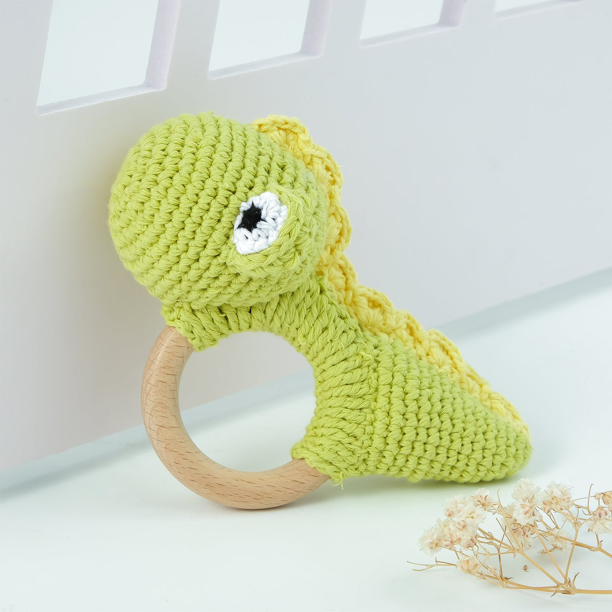 Personalized Wooden Baby Rattle for Newborn Gifting