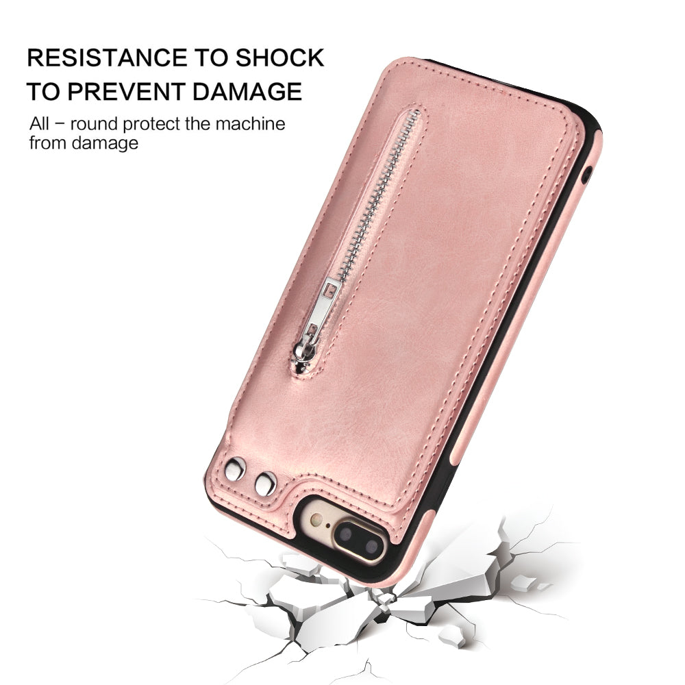 Rose Gold Faux Leather Wallet Case with Card Holder