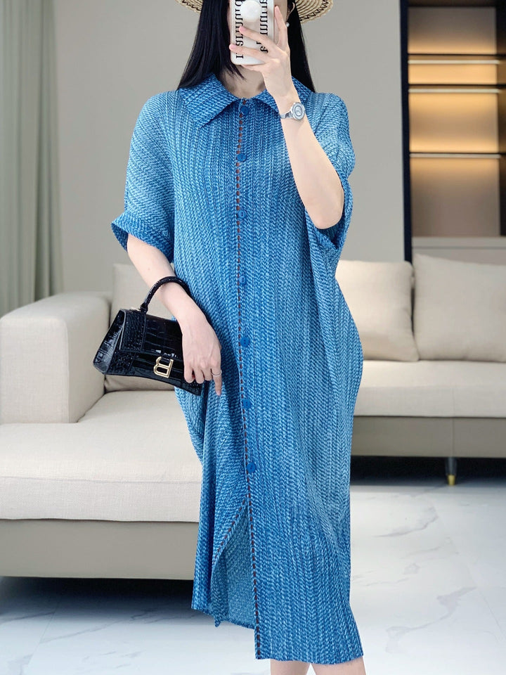 Pleated Midi Shirt Dress for Effortless Summer Style