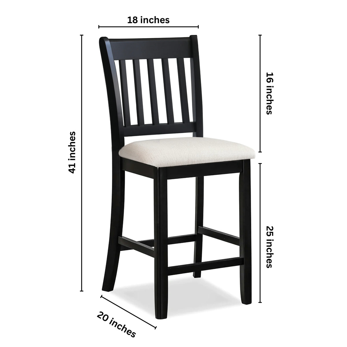 Counter Height Dining Chairs Set of 2 with Padded Seat