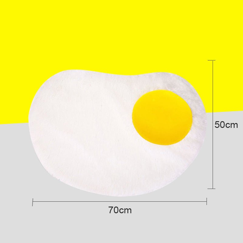 Fried Egg Pet Cushion With Non-Slip Plush Comfort Bed