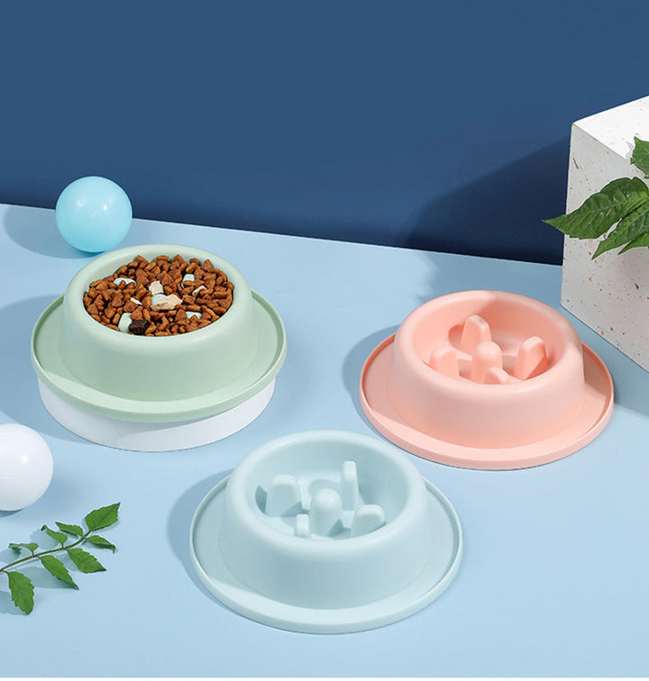 Slow Feeder Pet Bowl for Cats & Dogs, Stable Base