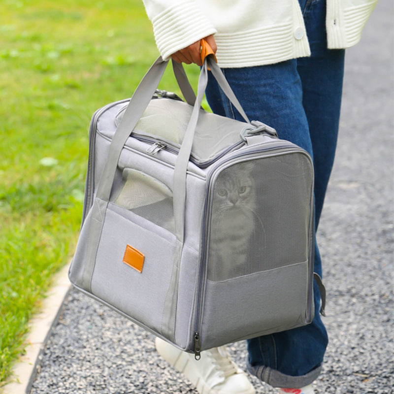 Breathable Foldable Cat Carrier With Soft Comfort Bed
