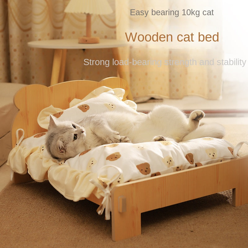Elevated Cat Bed With Spacious Cozy Cushion Comfort