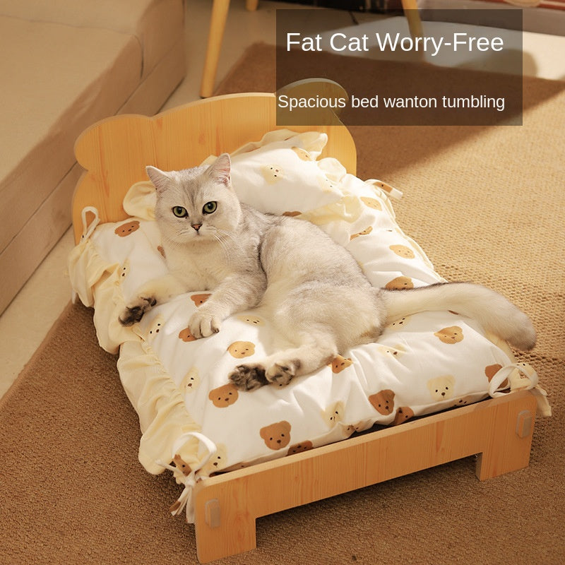 Elevated Cat Bed With Spacious Cozy Cushion Comfort