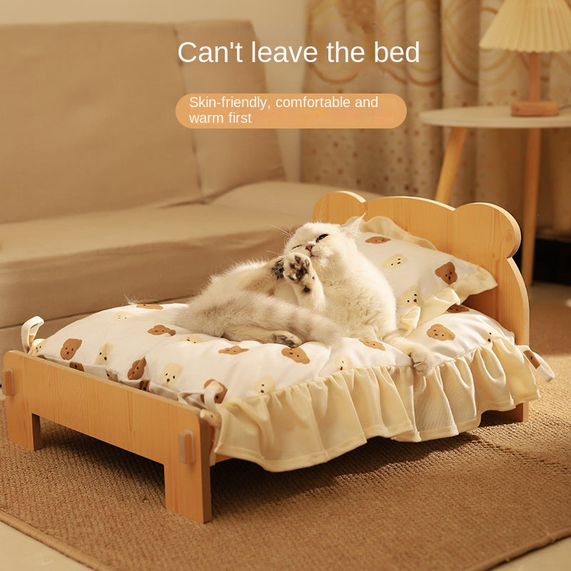 Elevated Cat Bed With Spacious Cozy Cushion Comfort