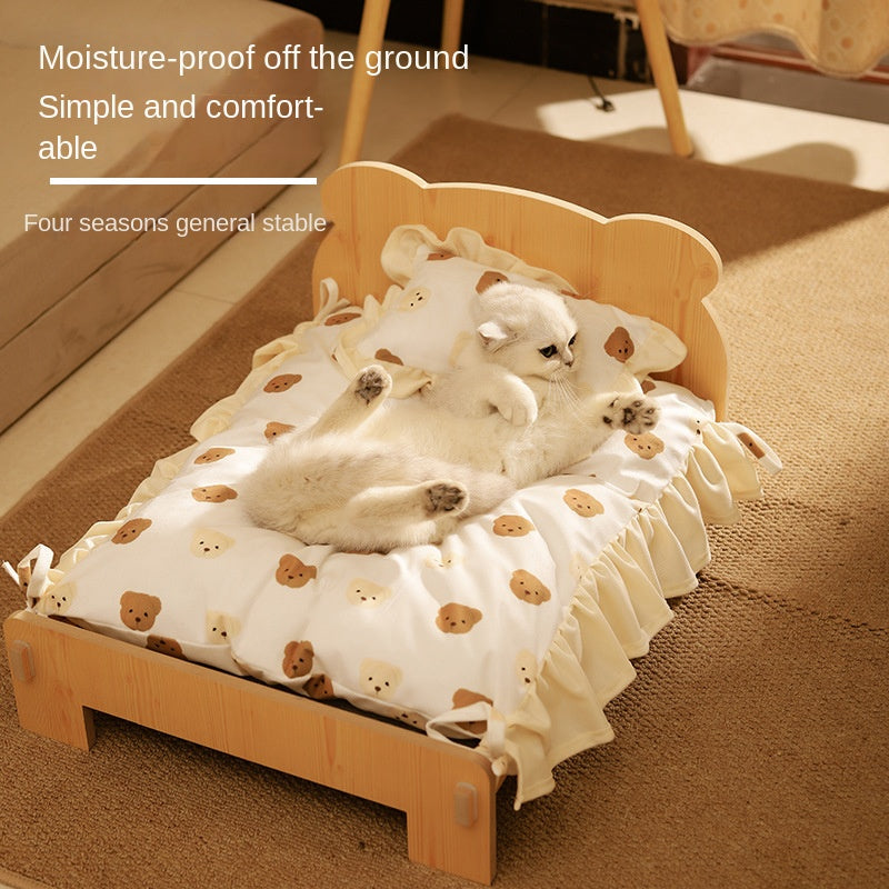 Elevated Cat Bed With Spacious Cozy Cushion Comfort
