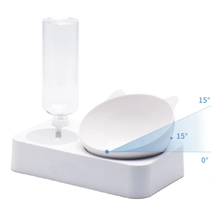 Elevated Cat Bowl With 15° Angled Design For Comfort