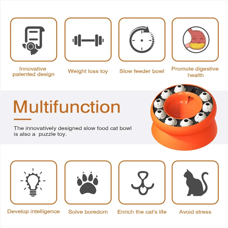 Cat Puzzle Feeder Bowl for Slower, Smarter Mealtimes