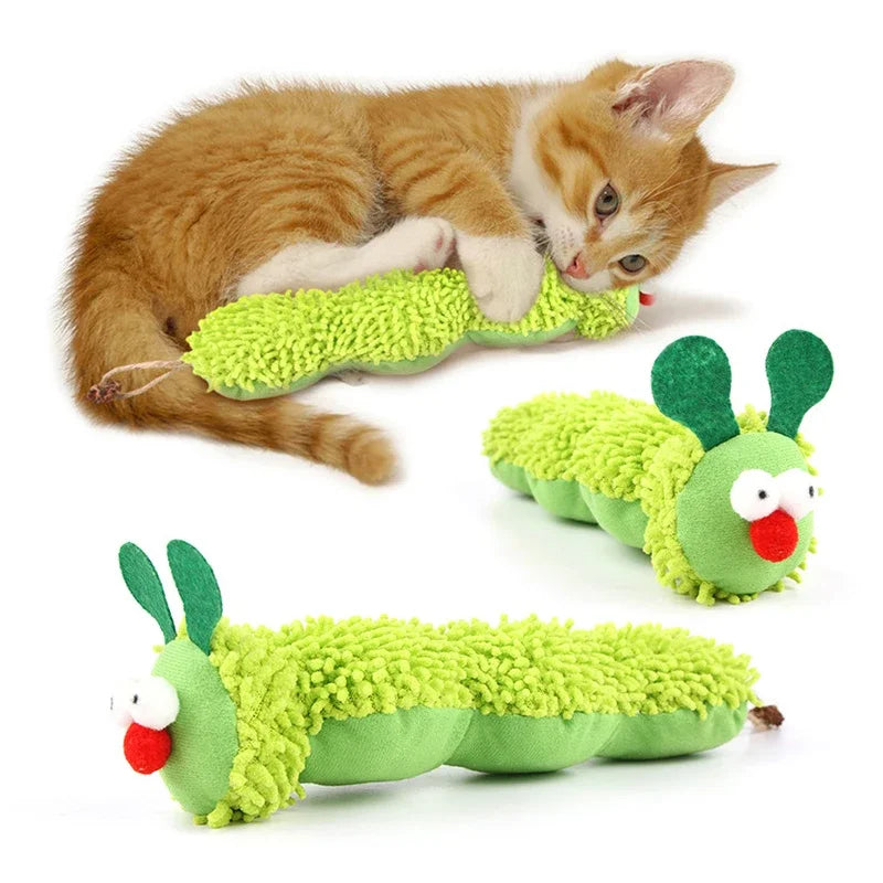 Cat Caterpillar Chew Toy for Indoor Play & Enrichment