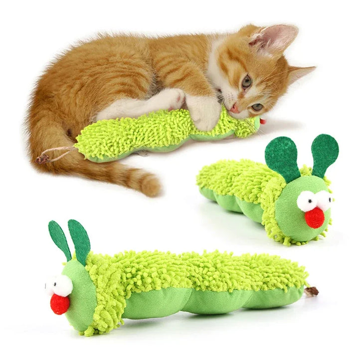 Cat Caterpillar Chew Toy for Indoor Play & Enrichment