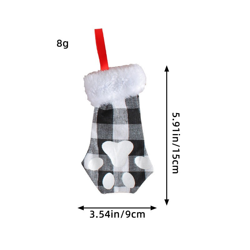 Cat Paw Mini Stocking Utensil Bags Set of 3 Christmas