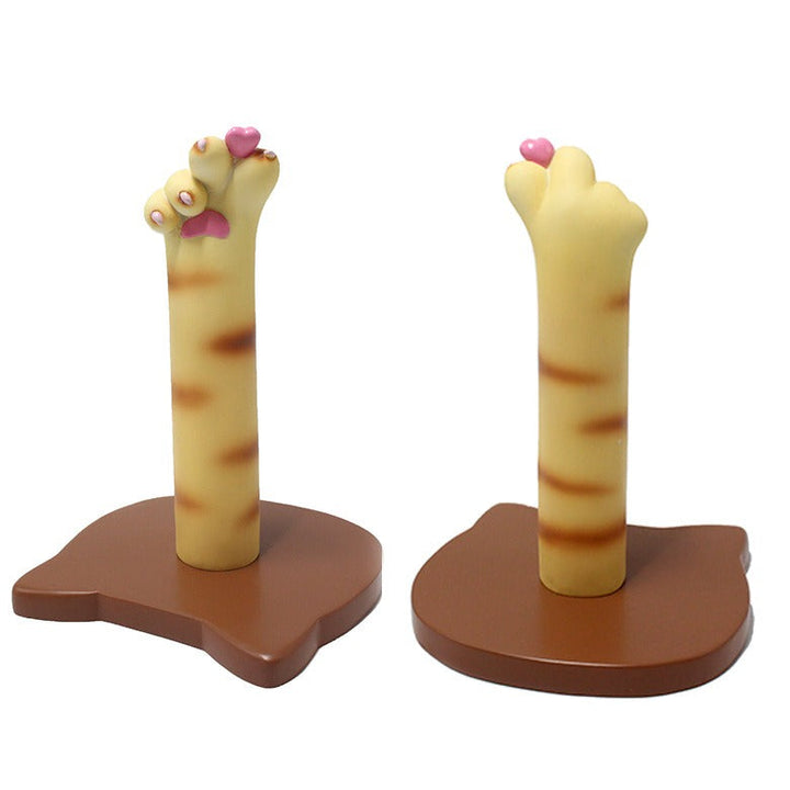 Cat Toilet Paper Holder With Charming Paw Decoration