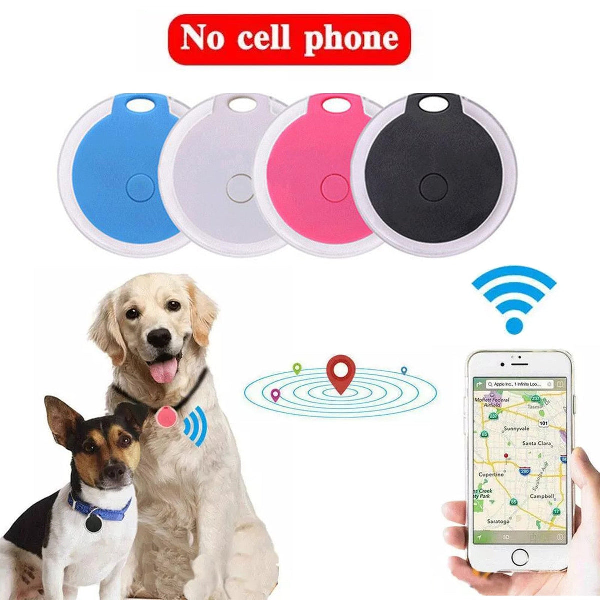 Pet GPS Locator Tag for Compact Two-Way Searching