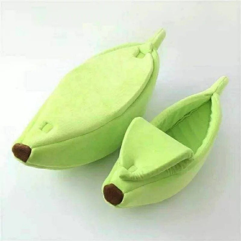 Pet Bed Banana-Shaped Cozy Indoor Cat Sleeping Nook