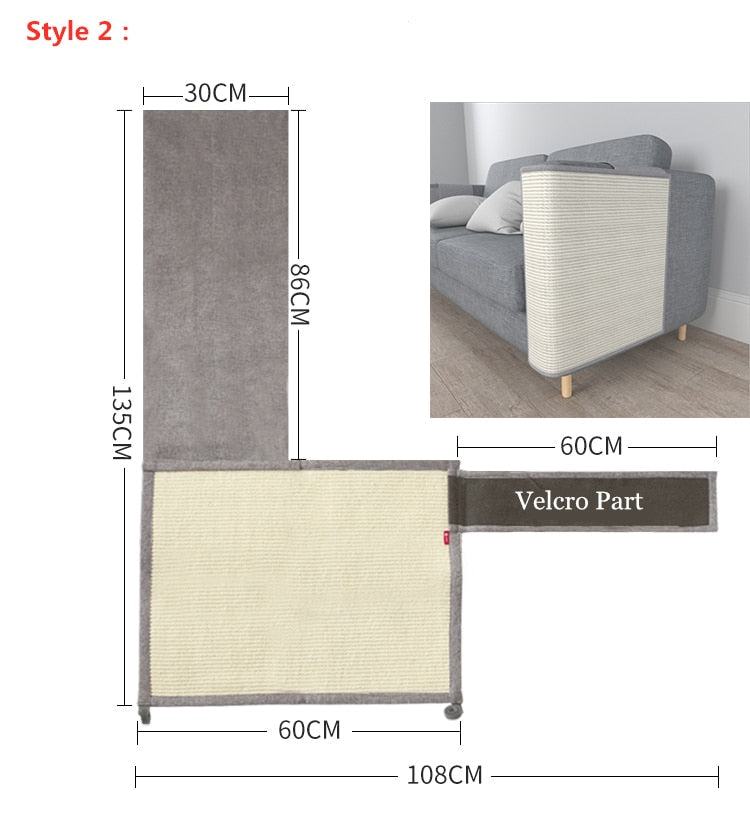 Cat Scratcher Sofa Protector | Sisal Furniture Pad
