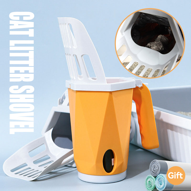 Self-Cleaning Cat Litter Scoop With Waste Storage
