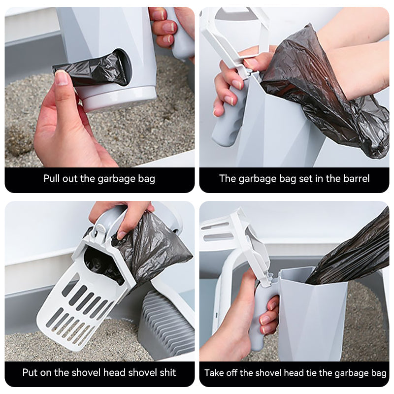 Self-Cleaning Cat Litter Scoop With Waste Storage