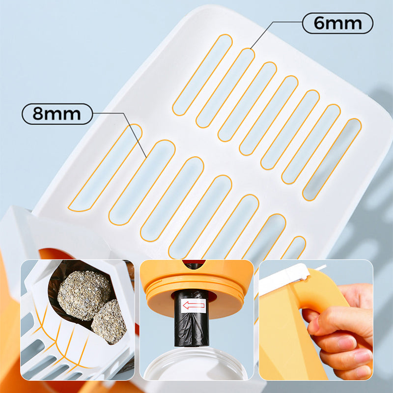 Self-Cleaning Cat Litter Scoop With Waste Storage
