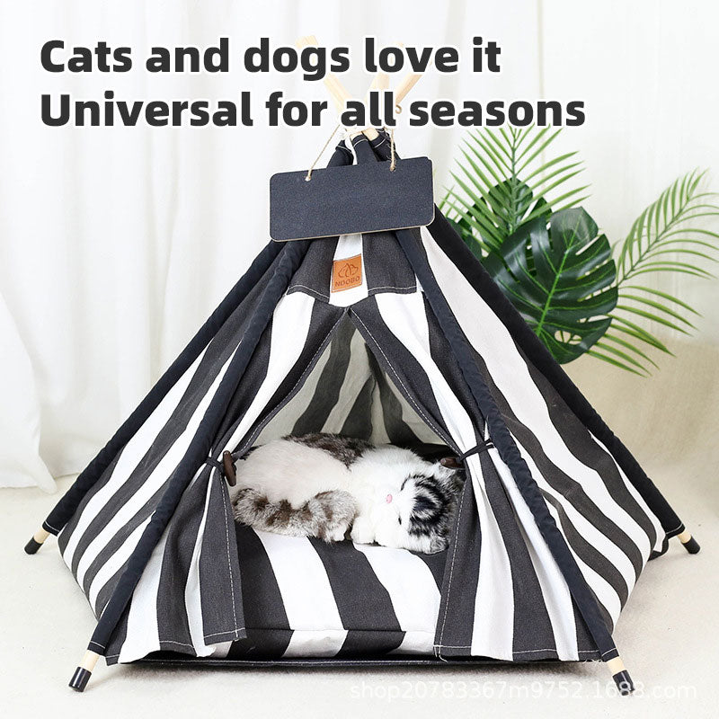 All-Season Cat Tent Bed for Deep, Light-Free Sleep