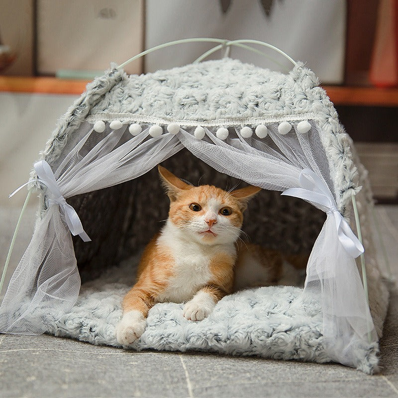 Cat Tent Bed for Private Plush Sleep & Cozy Retreat