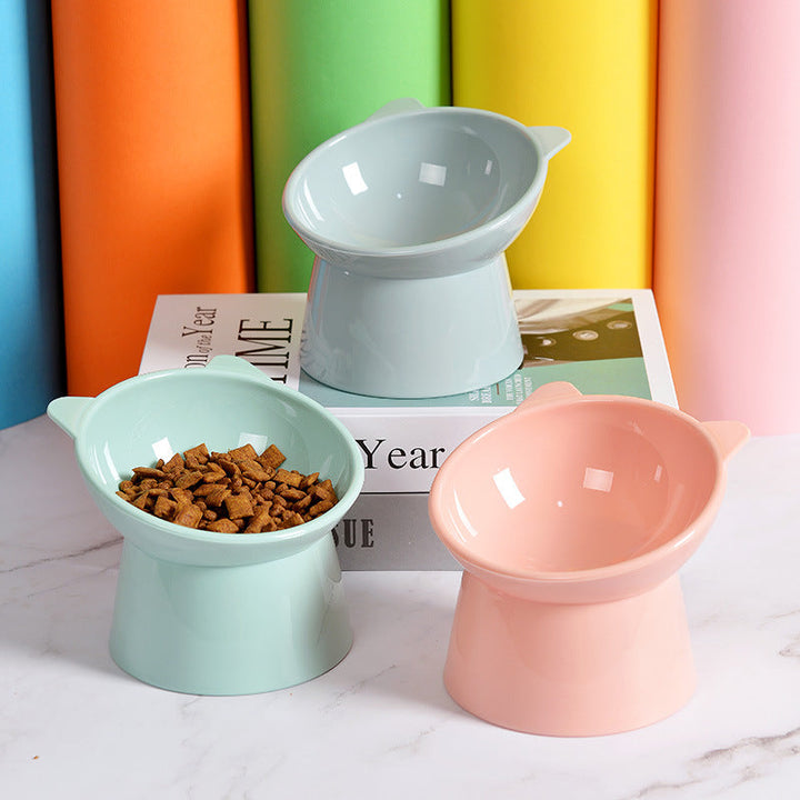 Elevated Slanted Cat Bowl for More Comfortable Feeding