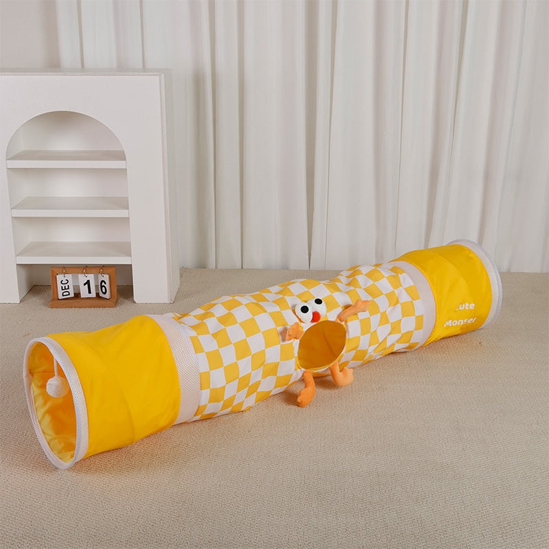 Three-Hole Cat Tunnel Bed for Indoor Play and Rest