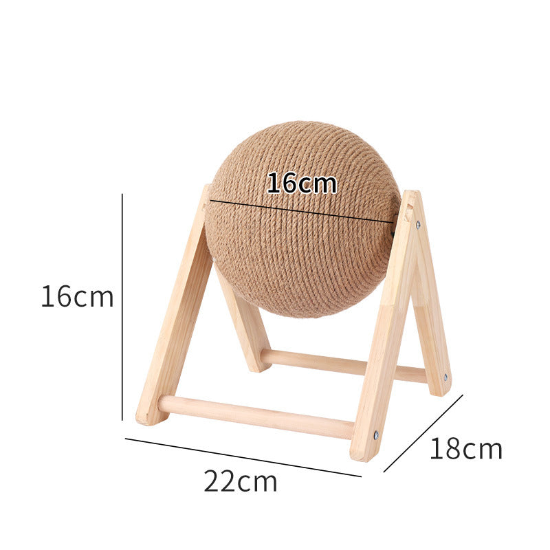 Wooden Cat Scratcher Ball for Easy Claw Care & Play