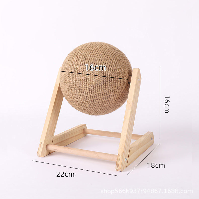 Wooden Cat Scratcher Ball for Easy Claw Care & Play