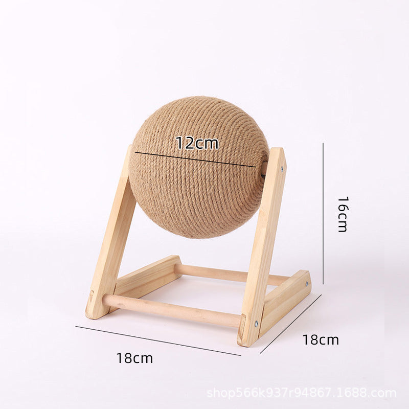 Wooden Cat Scratcher Ball for Easy Claw Care & Play