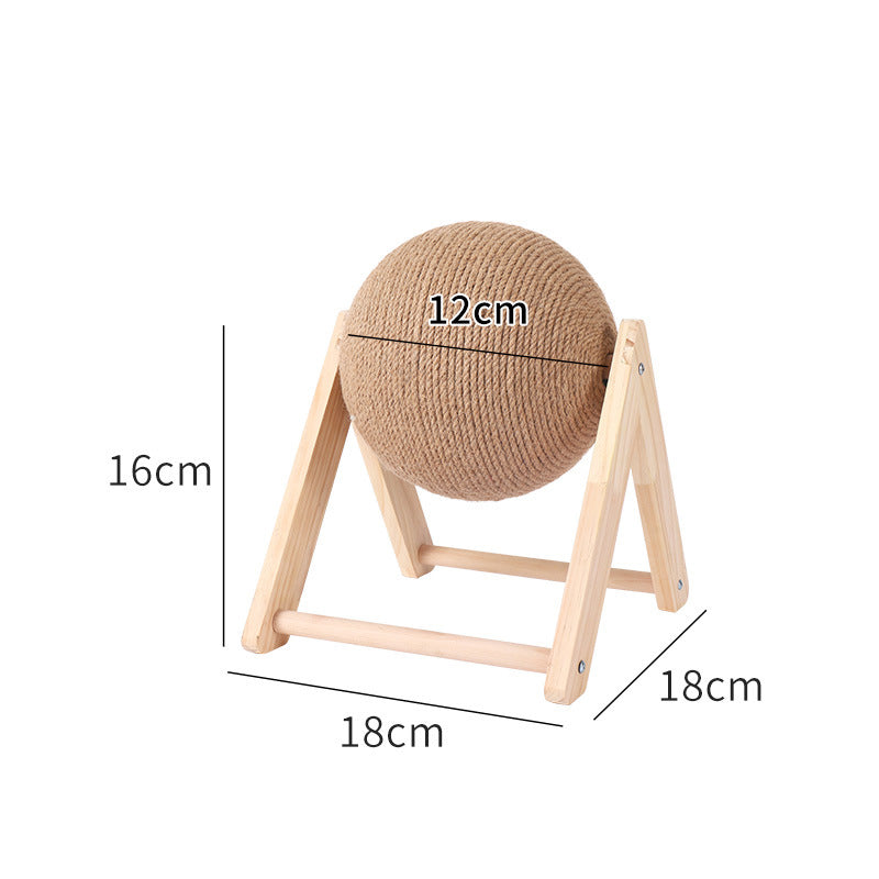 Wooden Cat Scratcher Ball for Easy Claw Care & Play