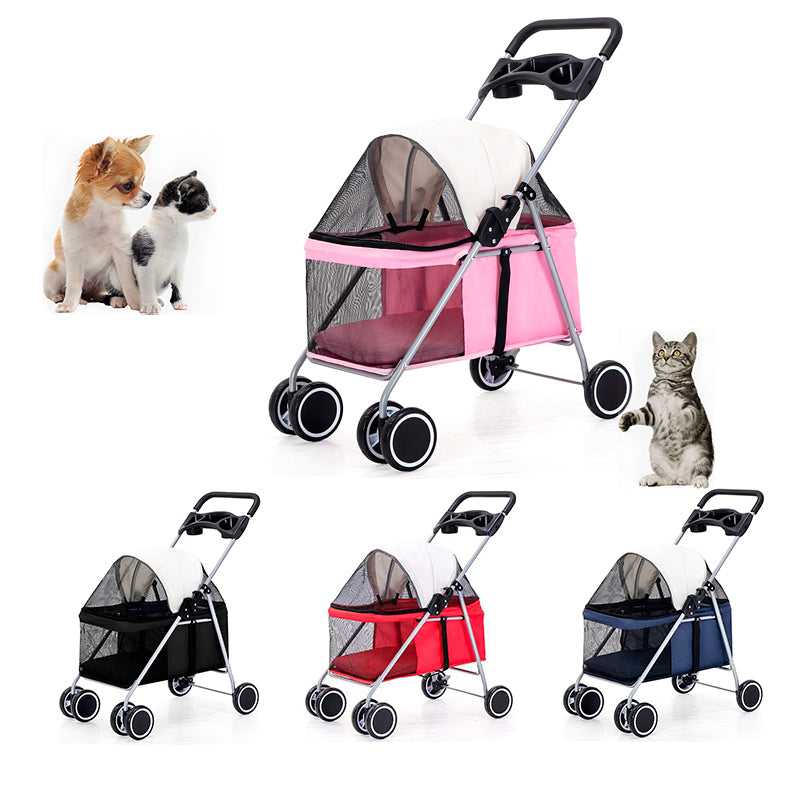 Portable Folding Pet Stroller for Small Dogs & Cats