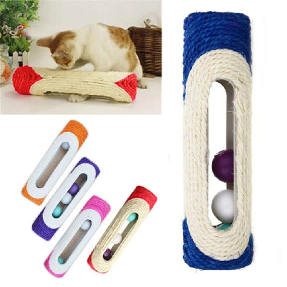 Cat Scratching Toy with Sisal Rope and Rolling Ball