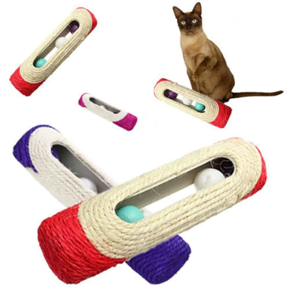 Cat Scratching Toy with Sisal Rope and Rolling Ball