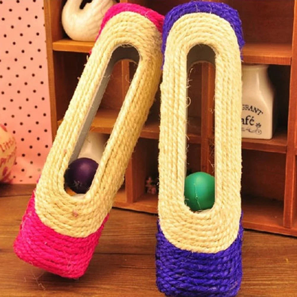 Cat Scratching Toy with Sisal Rope and Rolling Ball