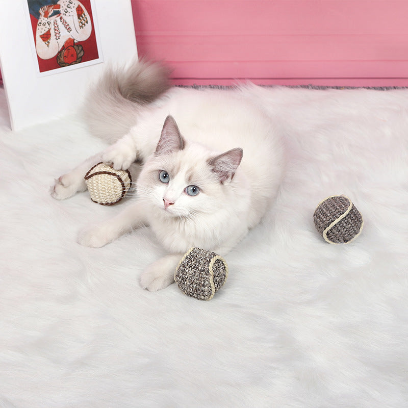 Sisal Ball Cat Toy for Indoor Active Tactile Play