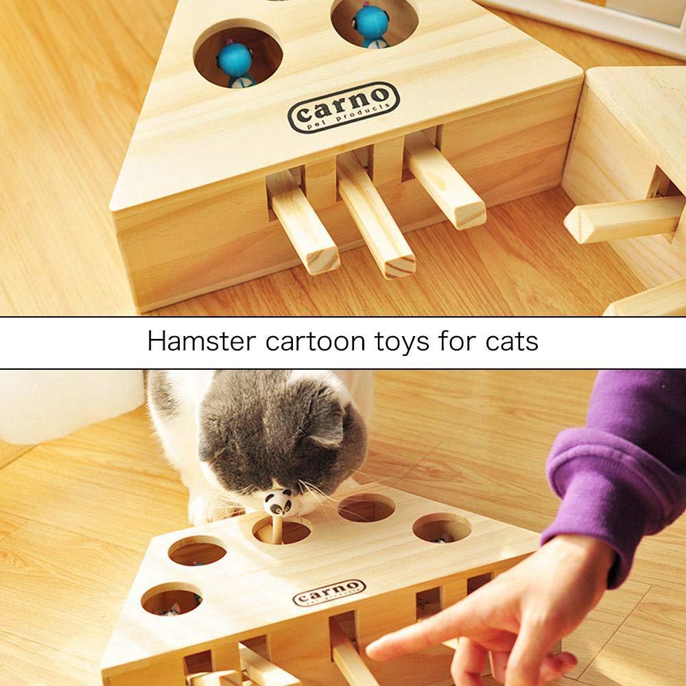 Wooden Cat Puzzle Toy for Indoor Play & Enrichment