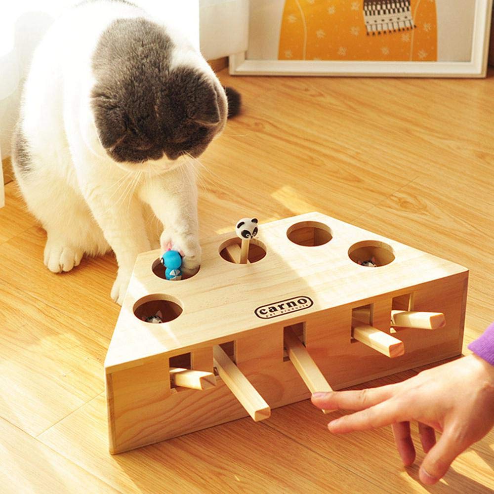 Wooden Cat Puzzle Toy for Indoor Play & Enrichment